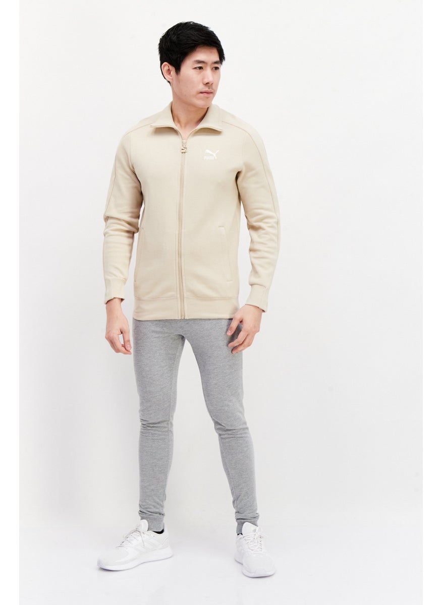 PUMA Men Sportswear Fit Embroidered Logo Training Jacket, Beige  - Image 2