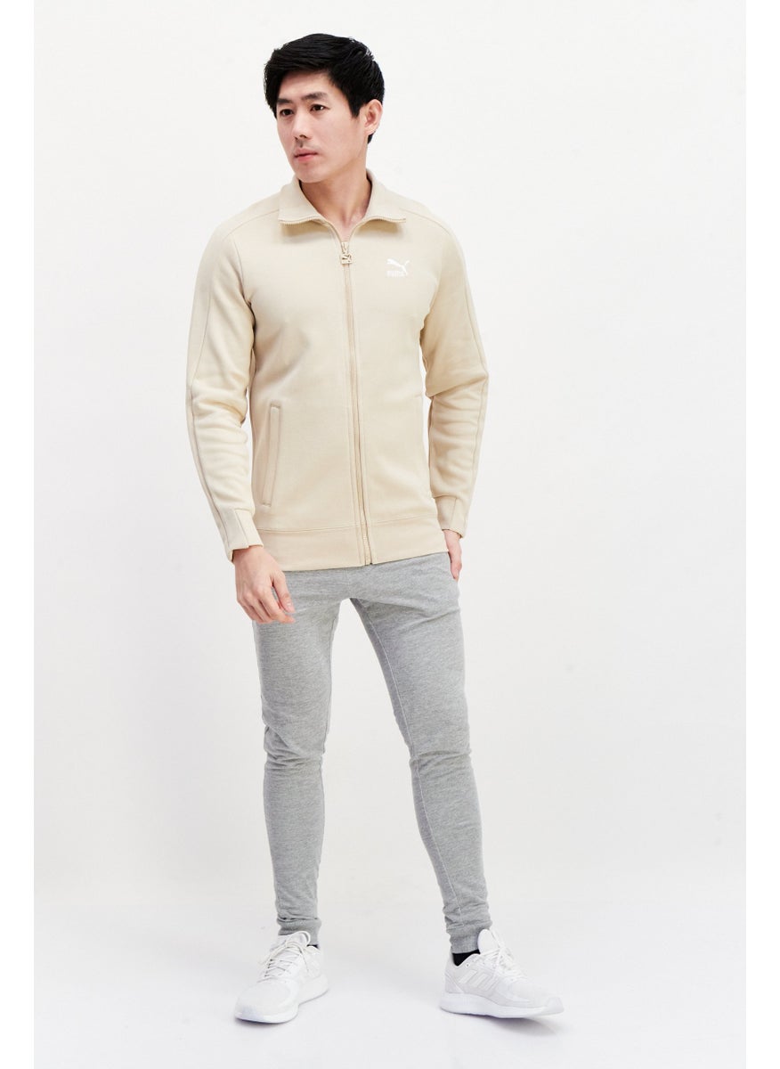 PUMA Men Sportswear Fit Embroidered Logo Training Jacket, Beige  - Image 4
