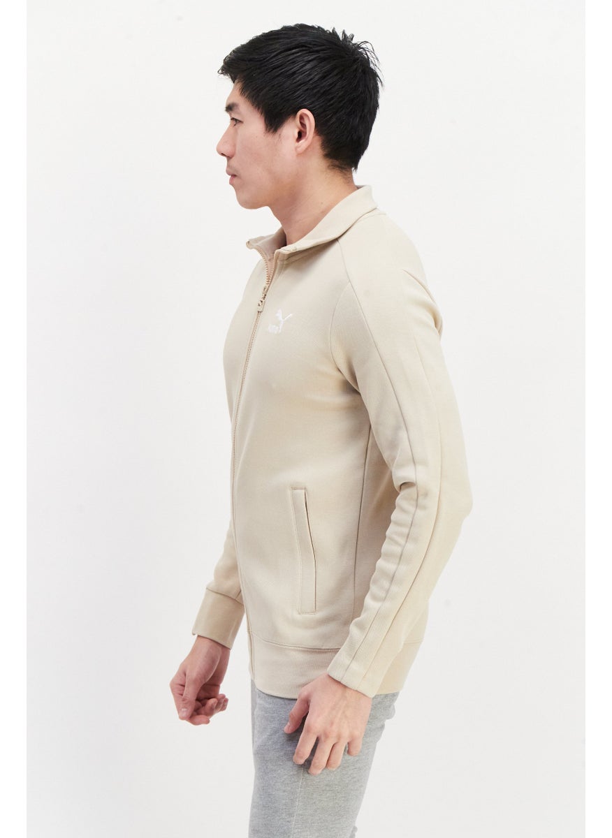 PUMA Men Sportswear Fit Embroidered Logo Training Jacket, Beige  - Image 3