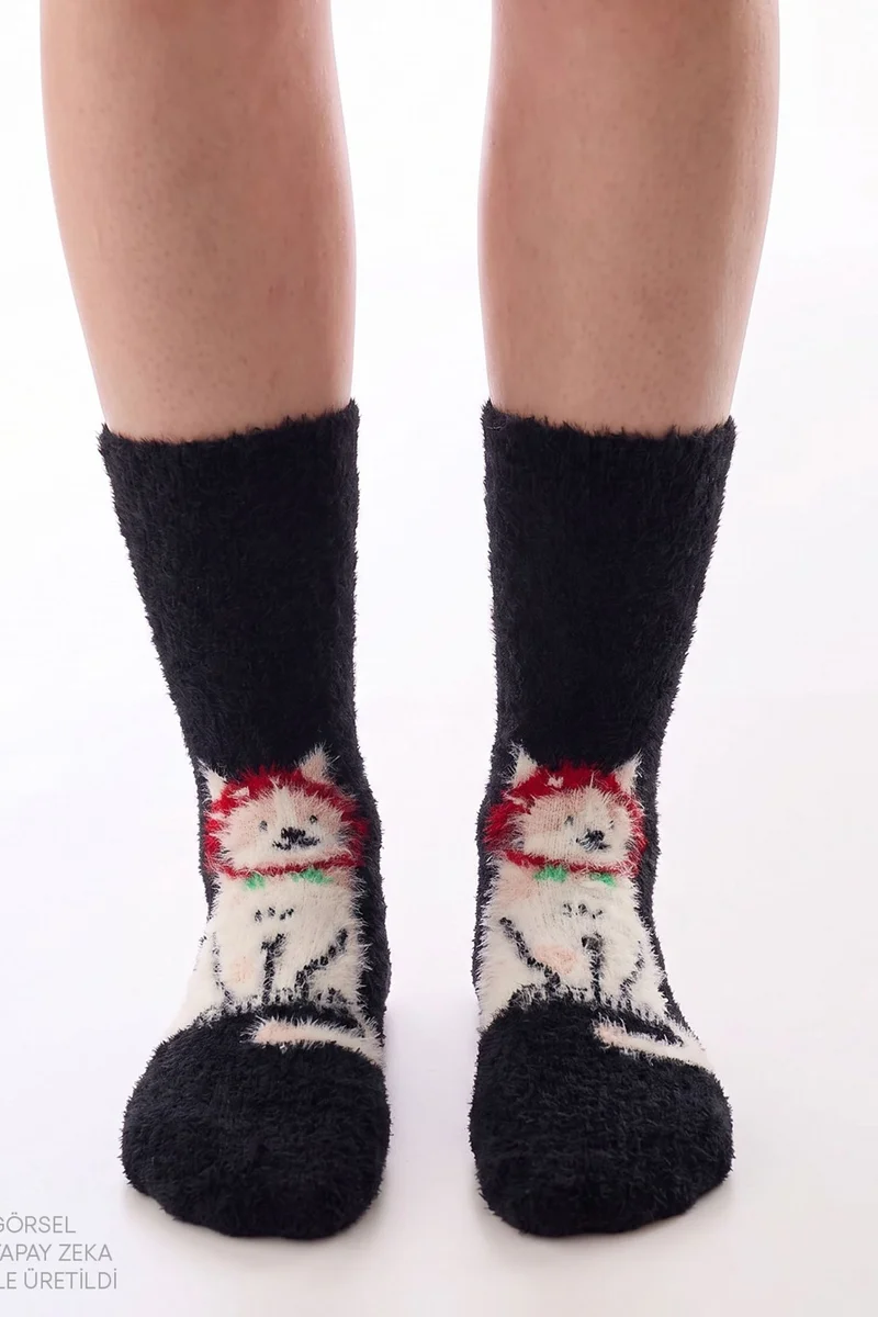 Penti PENTI Happy Cat Cat Pattern Crew Socks