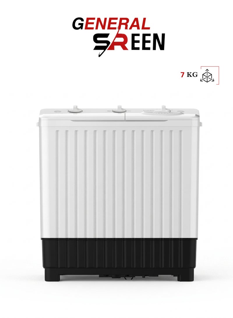 General Sreen Twin Tub Washing Machine - 7 kg - White - GSWM-7K-TTW - Image 1