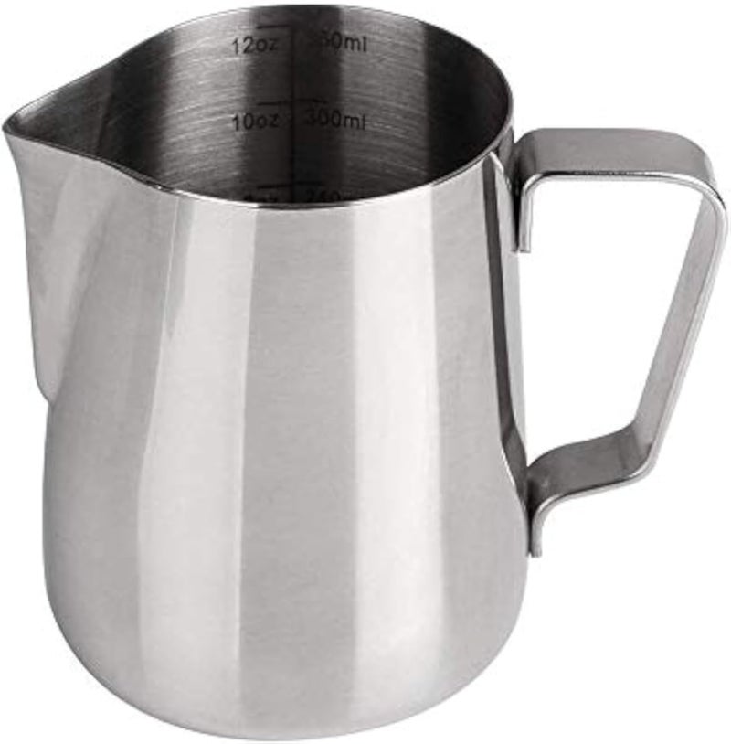 Stainless Steel Milk Frothing Pitcher Coffee Cup Cappuccino Pitcher Pouring Jug Espresso Cup Creamer Cup for Latte Art, 12 Ounce 350 ML