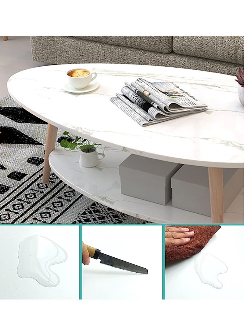 AnneFish - 110*55*42cm Coffee Table Double Layer Drop-shaped Engineering Board Coffee Table With Large Storage Capacity For Living Room - Image 1