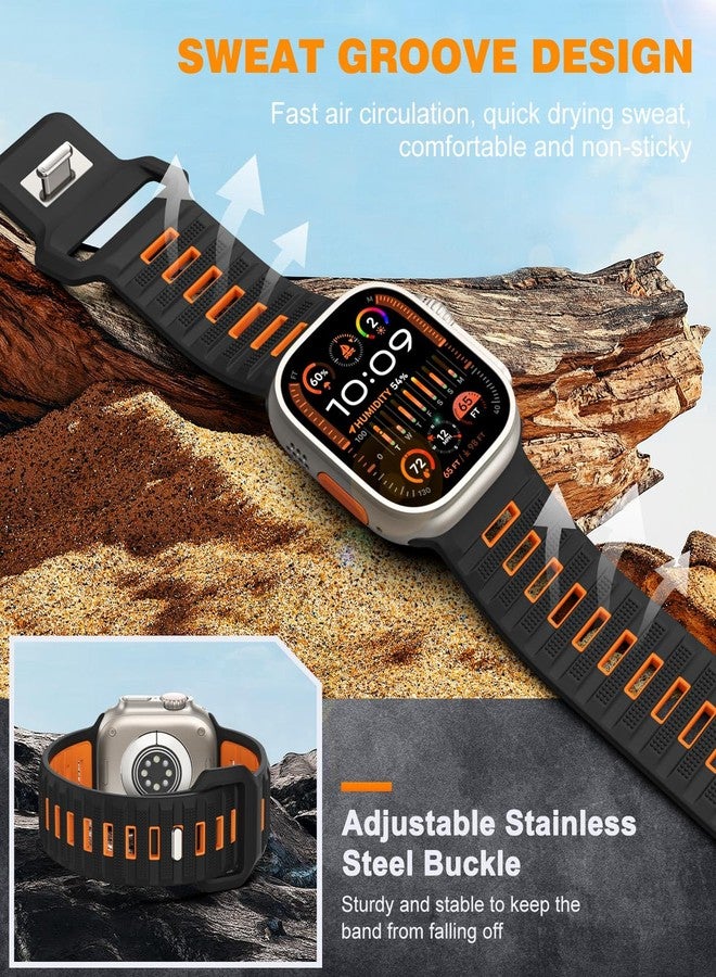 MoKo 4Pack Sport Bands Compatible with Apple Watch Ultra 3/2/1 Strap 49mm 46mm 45mm 44mm 42mm, Wide Silicone Loop Strap Smart Watch Band for iWatch SE3/SE2/SE Series 11 10 9 8 7 6 5 4 3 2 1,Multi-C B - Image 4