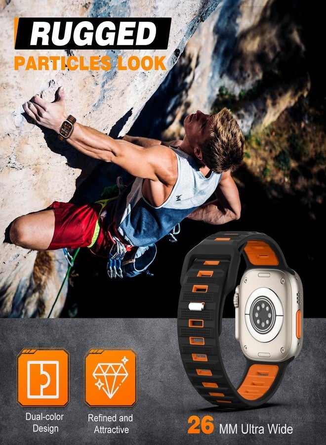 MoKo 4Pack Sport Bands Compatible with Apple Watch Ultra 3/2/1 Strap 49mm 46mm 45mm 44mm 42mm, Wide Silicone Loop Strap Smart Watch Band for iWatch SE3/SE2/SE Series 11 10 9 8 7 6 5 4 3 2 1,Multi-C B - Image 2