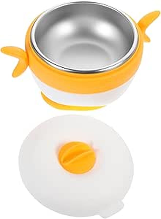 Yellow Insulated Double Layer Thermal Bowl Break Resistant Portable Food Container - Image 1