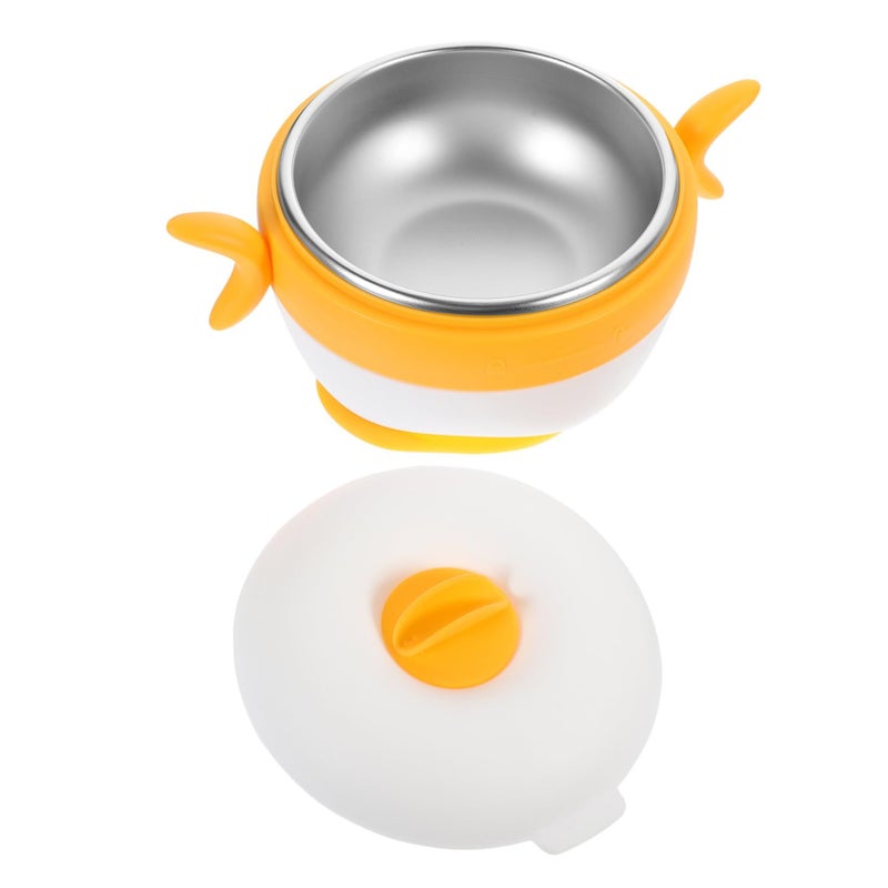 Yellow Insulated Double Layer Thermal Bowl Break Resistant Portable Food Container - Image 2