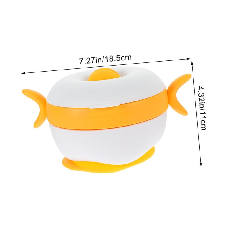 Yellow Insulated Double Layer Thermal Bowl Break Resistant Portable Food Container - Image 3