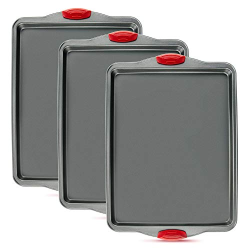 Boxiki Kitchen Premium Nonstick Baking Sheet Pans – Set of 3, Heavy-Gauge Carbon Steel, Warp, Dent, and Rust-Resistant – Gourmet Rimmed Half Cookie Sheet Trays, Non-Toxic for Exceptional Baking Performance - Image 1