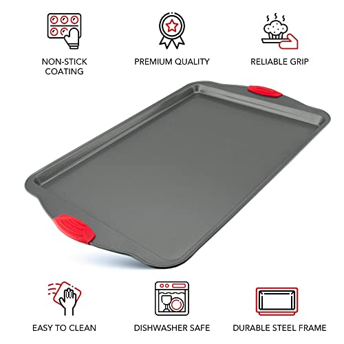 Boxiki Kitchen Premium Nonstick Baking Sheet Pans – Set of 3, Heavy-Gauge Carbon Steel, Warp, Dent, and Rust-Resistant – Gourmet Rimmed Half Cookie Sheet Trays, Non-Toxic for Exceptional Baking Performance - Image 3