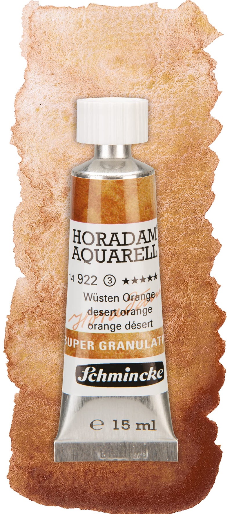Schmincke HORADAM AQUARELL Super Granulation 14 922 006 Desert Orange 15 ml tube very strong granulating colors finest super granulating watercolors - Image 2