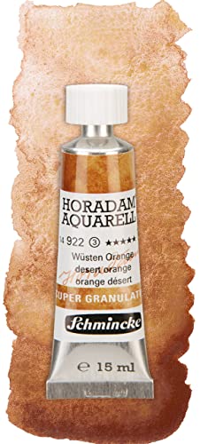Schmincke HORADAM AQUARELL Super Granulation 14 922 006 Desert Orange 15 ml tube very strong granulating colors finest super granulating watercolors - Image 1