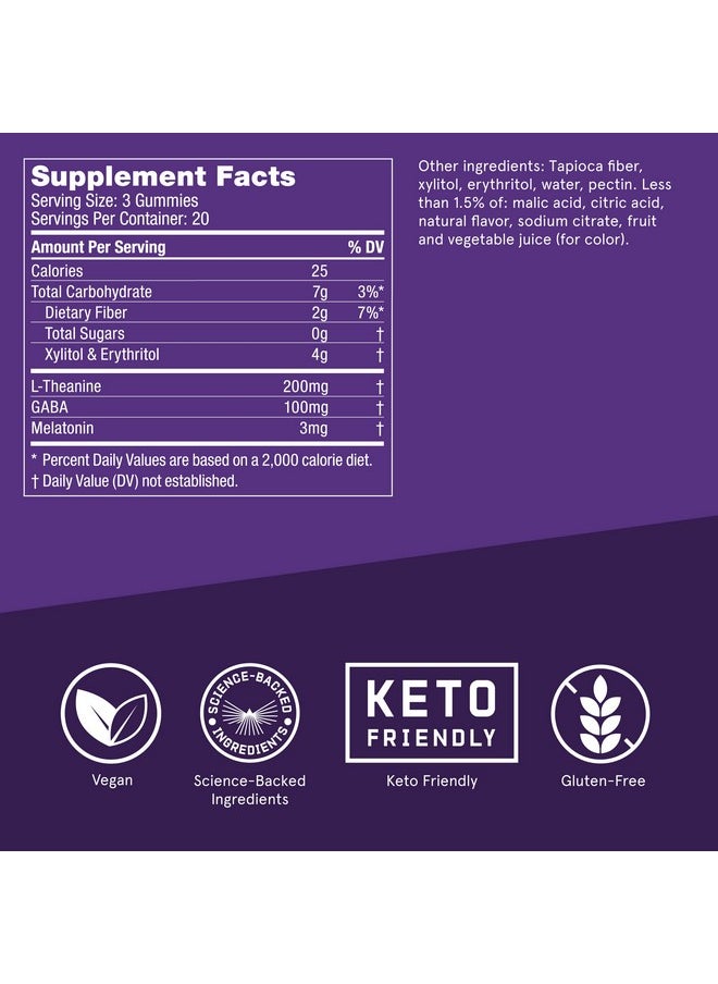 Bulletproof - Sugarfree Blackberry Flavor Sleep Gummies 60 Count Keto Supplement For Sleep Support - Image 1