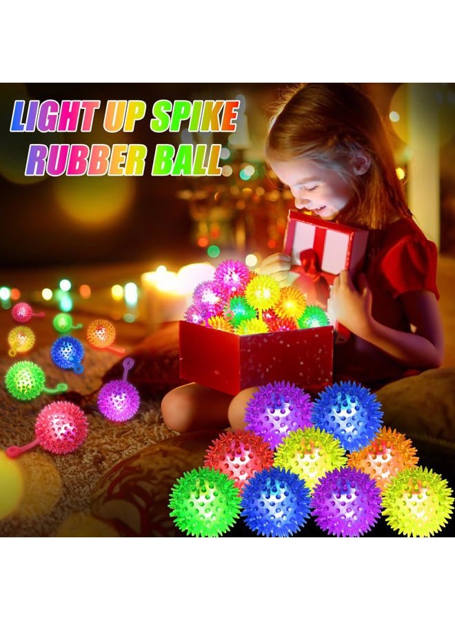 SHQDD 12 PCS Light up Ball, Bouncy Balls for Kids, Balls for Toddlers 1-3, 2.2inch Sensory Stress Ball, Flashing Squeaky for Valentines Party Favors, Classroom Prizes, Prizes for Kids, Student Gifts - Image 4