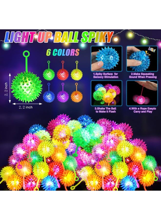 SHQDD 12 PCS Light up Ball, Bouncy Balls for Kids, Balls for Toddlers 1-3, 2.2inch Sensory Stress Ball, Flashing Squeaky for Valentines Party Favors, Classroom Prizes, Prizes for Kids, Student Gifts - Image 3