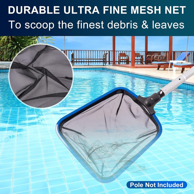 POOLAZA Pool Skimmer Net, Durable Fine Mesh Pool Net Skimmer, Sturdy Frame Pool Nets for Cleaning with Semi-Deep Netting Bag - Image 4