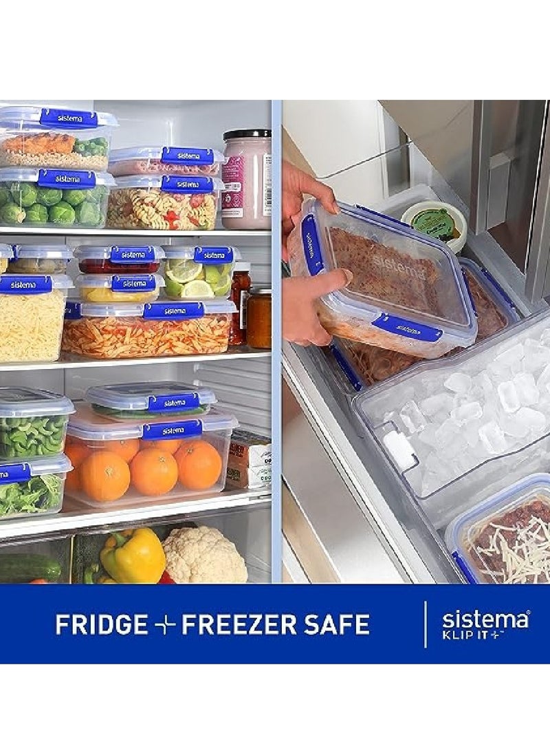 Sistema 2.2 Liter Klip it Rectangular stackable Food Container Pack of 3, built with leak proof seal + easy locking clips, is Microwave, dishwasher safe and Phthlate & BPA Free. - Image 5