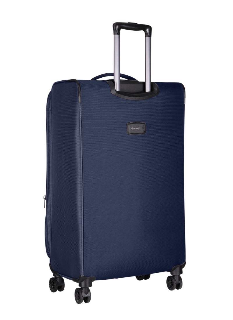 eminent Unisex Soft Travel Bag Medium Luggage Trolley Polyester Lightweight Expandable 4 Double Spinner Wheeled Suitcase with 3 Digit TSA lock E751 Navy Blue  - Image 3