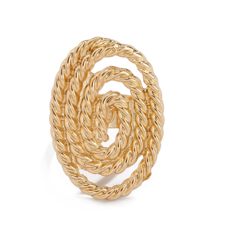 SHIXIN European and American Cross-Border Jewelry: Geometric Ripple Imitation Pearl Ring, Irregular Oval Alloy Wrap Ring - Image 5
