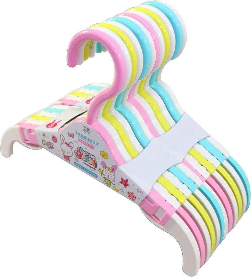 Koochie-Koo Telescopic Adjustable Extendable Anti Slip Plastic Hanger with Hooks For Kids Clothes Wardrobe Rack(Pack of 12, Multicolor) - Image 2