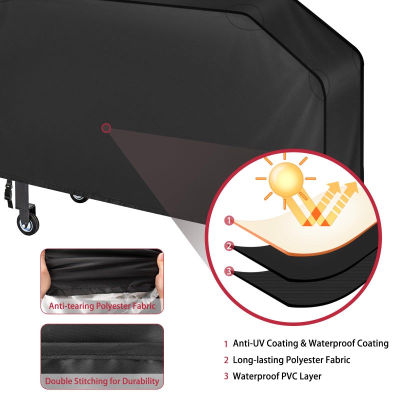 iCOVER 5482 Griddle Cover for Blackstone 36 inch Griddles with Hood, Waterproof Lightweight Polyester Barbecue Covers with Air Vent& Drawstring Flat Top Gas Grills Protection - Image 3