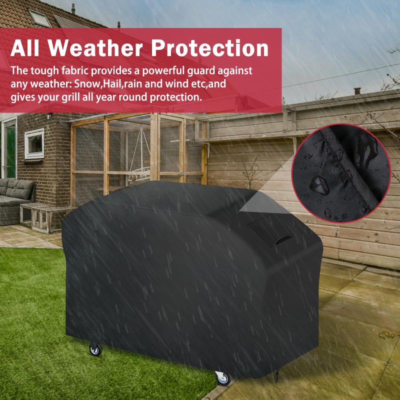iCOVER 5482 Griddle Cover for Blackstone 36 inch Griddles with Hood, Waterproof Lightweight Polyester Barbecue Covers with Air Vent& Drawstring Flat Top Gas Grills Protection - Image 4