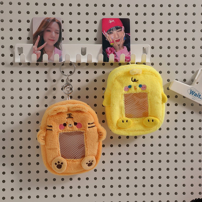 Hisocute Homemade Three-Inch Small Animal Plush Card Holder With Zipper Girl Halter Change Earphone Storage Bag - Image 3
