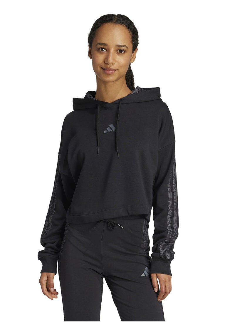 Adidas Essentials 3 Stripes Print French Terry Hoodie  - Image 1