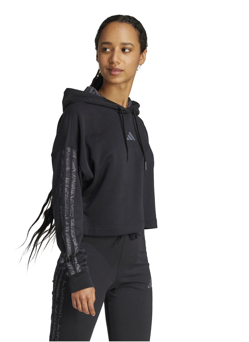 Adidas Essentials 3 Stripes Print French Terry Hoodie  - Image 5