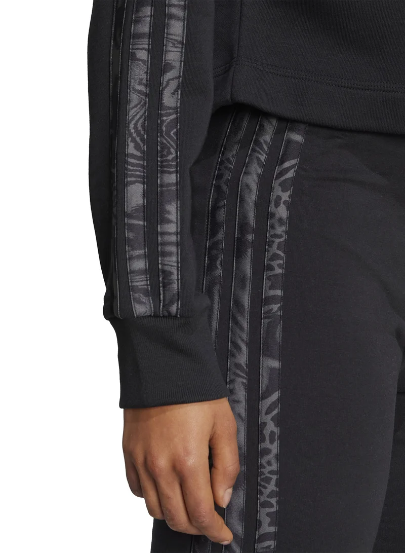 Adidas Essentials 3 Stripes Print French Terry Hoodie