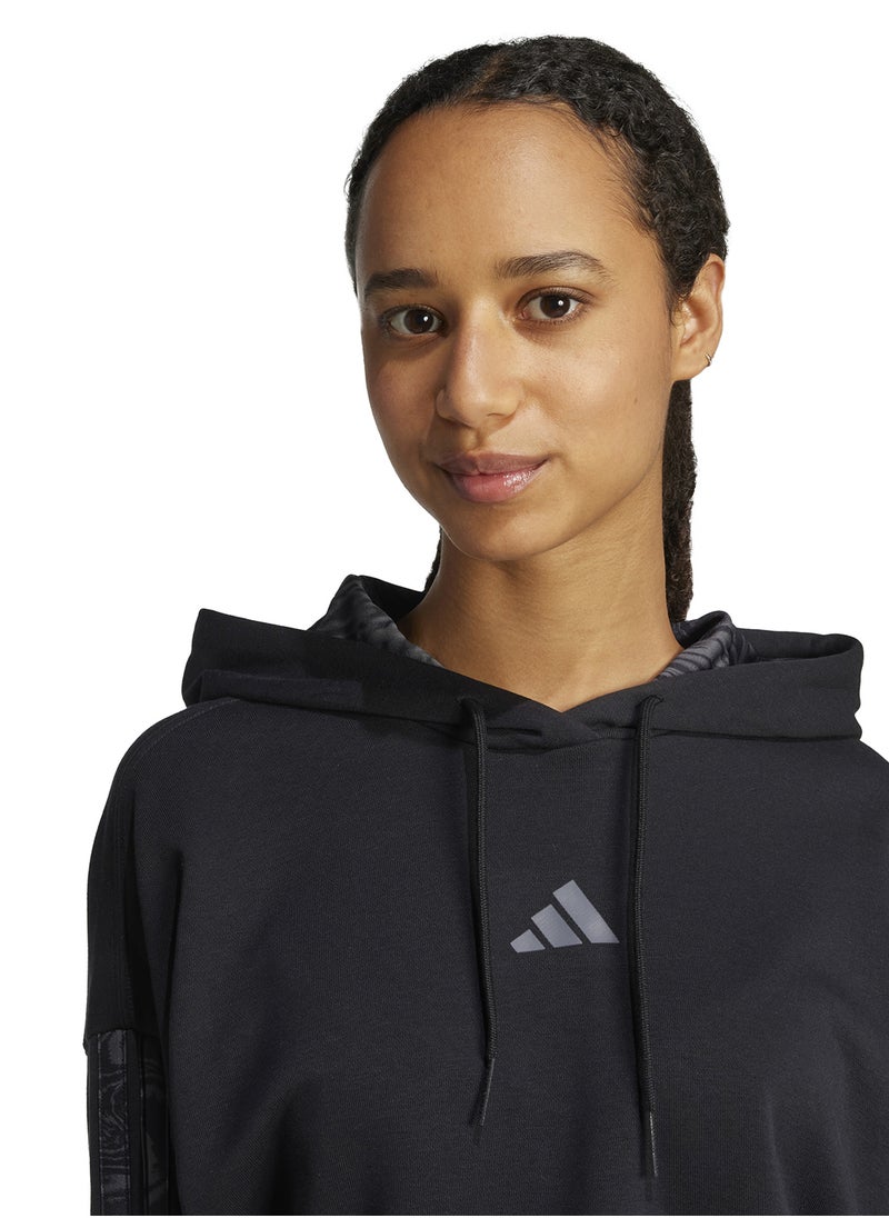 Adidas Essentials 3 Stripes Print French Terry Hoodie  - Image 3