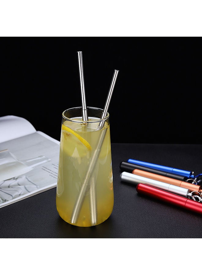 نيبمينينت طقم ماصات قابلة للطي وإعادة الاستخدام من 4 قطع أزرق / فضي أبيض - Image 3