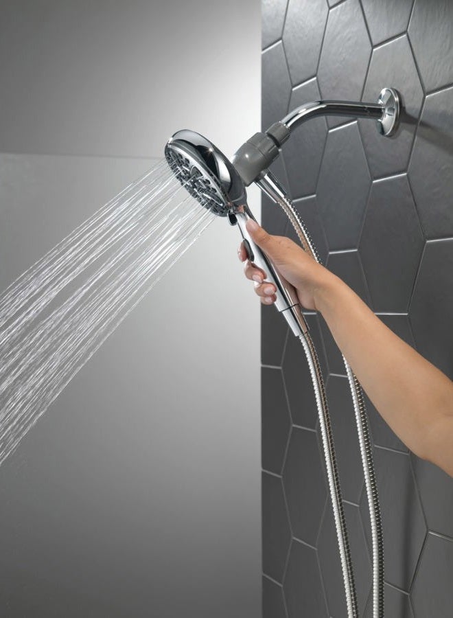 Delta -Faucet 6-Spray SureDock Magnetic Shower Head with Handheld Spray, Chrome Shower Head with Hose, Showerheads & Handheld Showers, Handheld Shower Heads, MagnaTite Docking, Chrome 75609 - Image 2