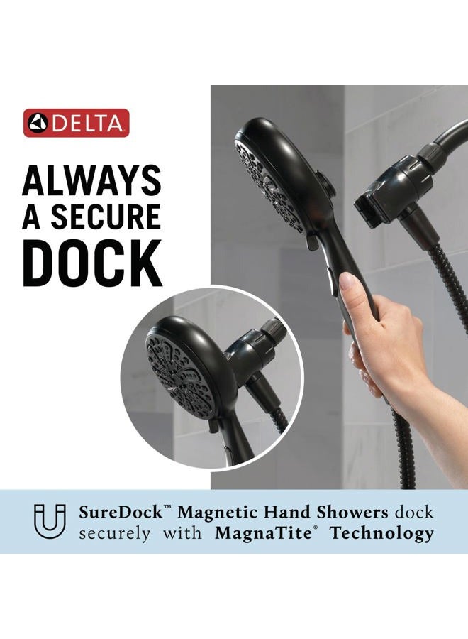 Delta -Faucet 6-Spray SureDock Magnetic Shower Head with Handheld Spray, Chrome Shower Head with Hose, Showerheads & Handheld Showers, Handheld Shower Heads, MagnaTite Docking, Chrome 75609 - Image 4