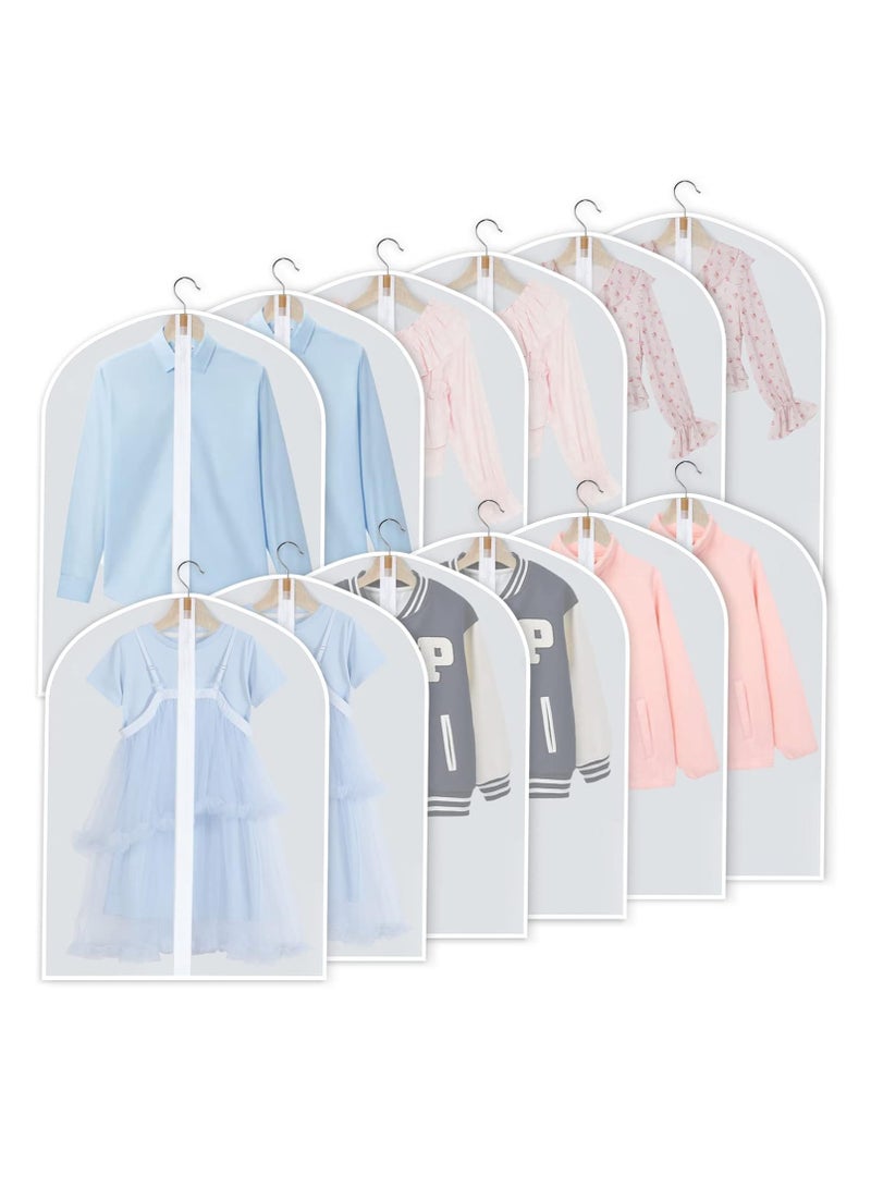 12 Pack Garment Bags for Hanging Clothes Dust Resistant Clothing Bags PEVA Breathable Clothes Protectors with Zipper for Dress, Bags, Coat（60×80CM）  - Image 1