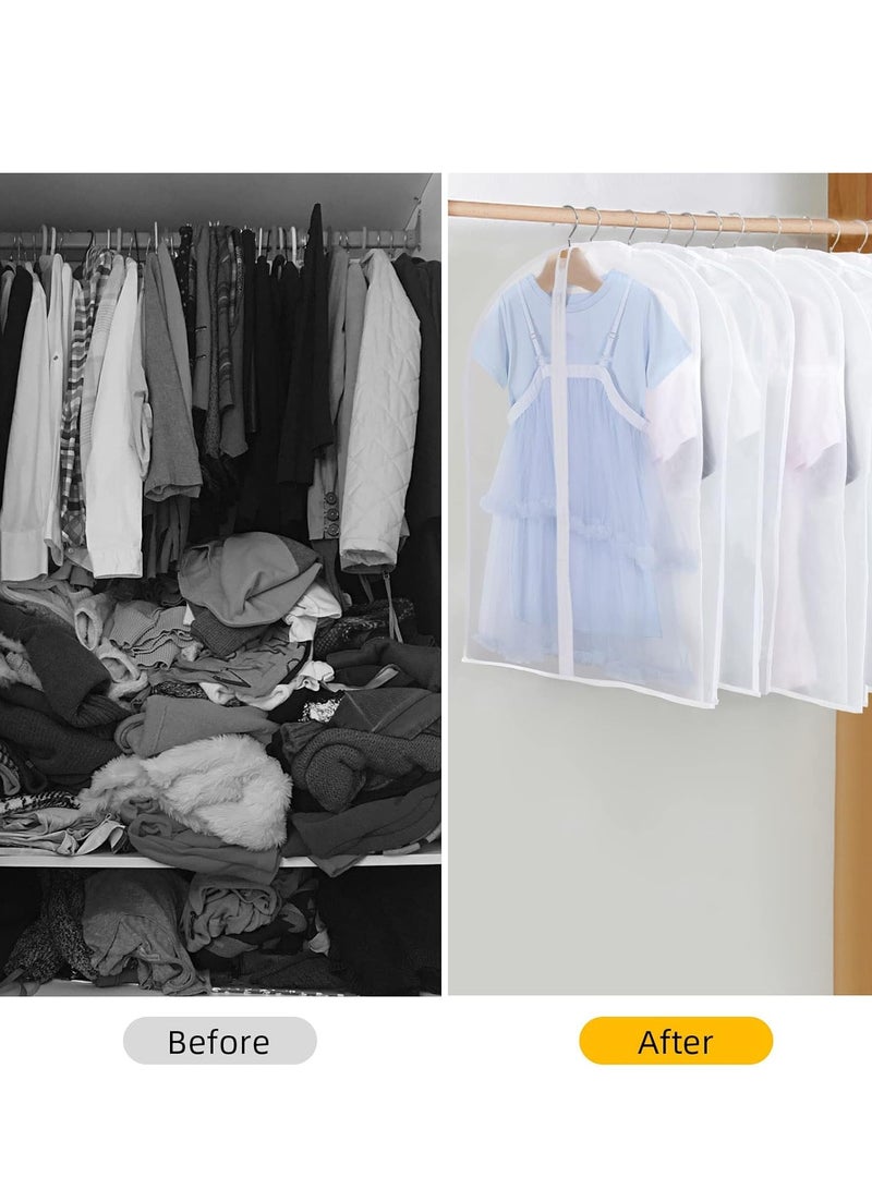 12 Pack Garment Bags for Hanging Clothes Dust Resistant Clothing Bags PEVA Breathable Clothes Protectors with Zipper for Dress, Bags, Coat（60×80CM）  - Image 2