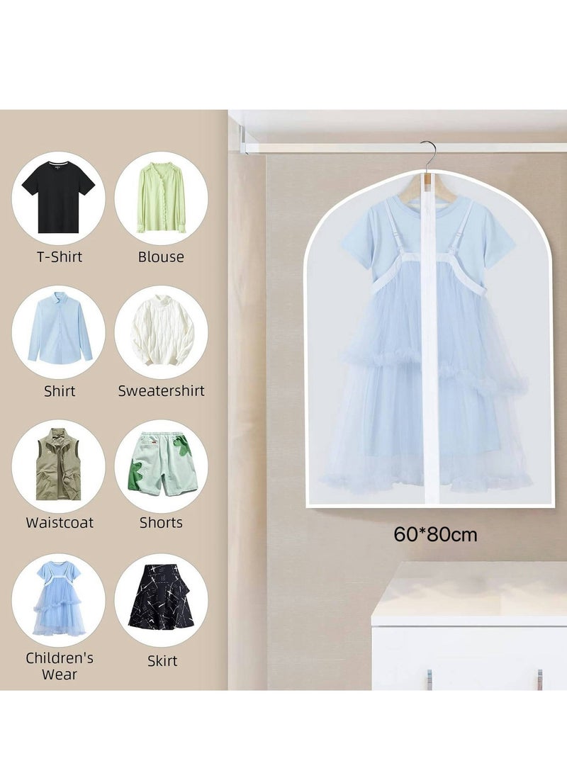 12 Pack Garment Bags for Hanging Clothes Dust Resistant Clothing Bags PEVA Breathable Clothes Protectors with Zipper for Dress, Bags, Coat（60×80CM）  - Image 3