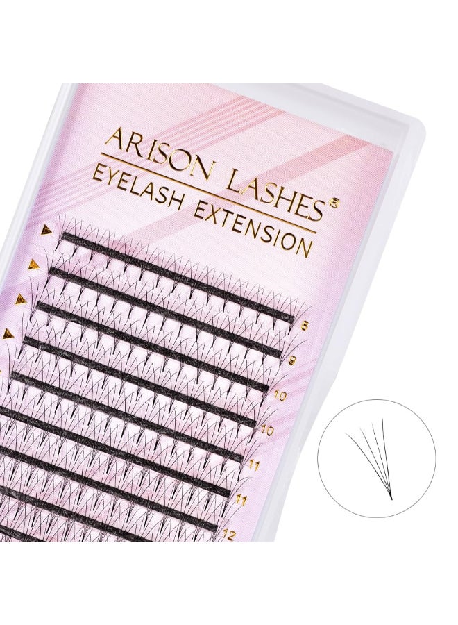 Arison Lashes Premade Lashes Fans False Eyelash Russian Extension Volume Fluff Natural Cat Eye Lashes 4D C Curl 007 Thickness 815mm Mix Lash Tray - Image 2