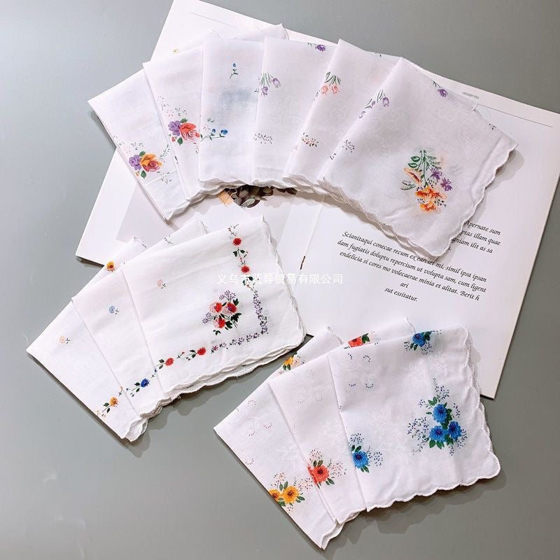 Retro Adult Old-Fashioned Antique Handkerchief, Cotton Nostalgic Handkerchief, Portable Thin Sweat-Absorbent National Style Pure Cotton Handkerchief - Image 5