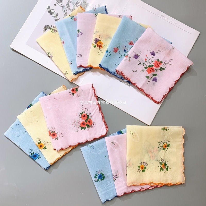 Retro Adult Old-Fashioned Antique Handkerchief, Cotton Nostalgic Handkerchief, Portable Thin Sweat-Absorbent National Style Pure Cotton Handkerchief - Image 3