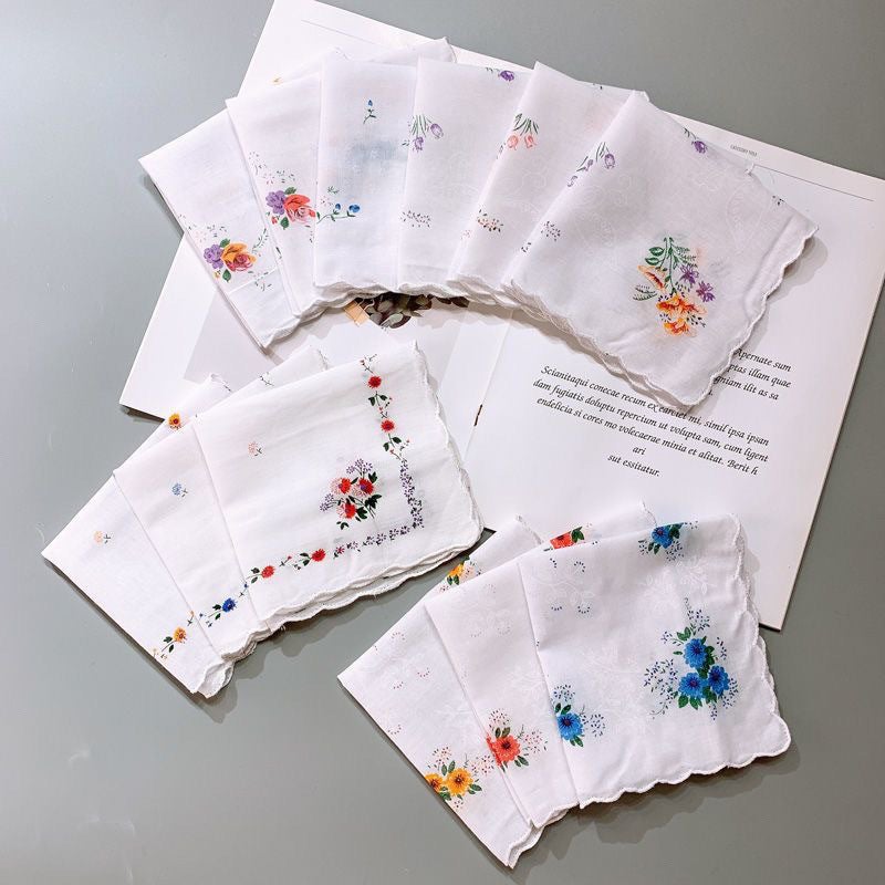 Retro Adult Old-Fashioned Antique Handkerchief, Cotton Nostalgic Handkerchief, Portable Thin Sweat-Absorbent National Style Pure Cotton Handkerchief - Image 1