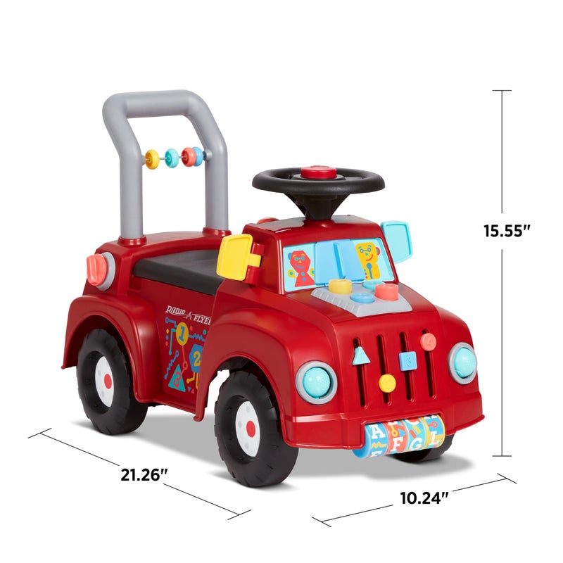 Radio Flyer Tinker Truck, for Toddlers 1-3, 3-in-1 Push Walker Ride On Car with 20 Sensory Activities, Anti-Tip Feature, Under-Seat Storage, Lights and Sounds, 42 lb Capacity, Toddler Ride On Toys - Image 4