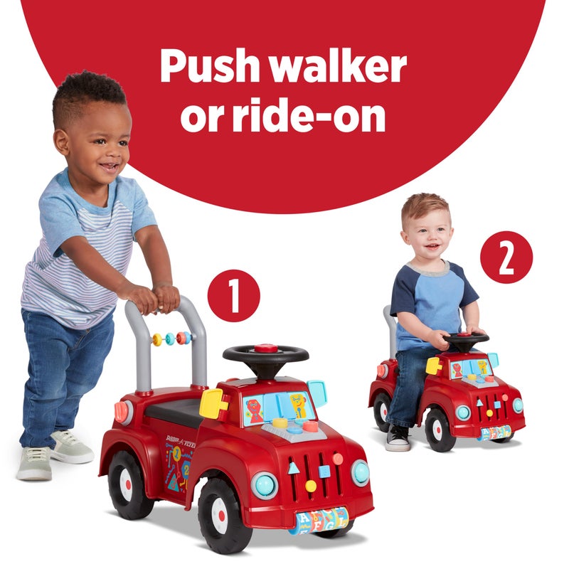 Radio Flyer Tinker Truck, for Toddlers 1-3, 3-in-1 Push Walker Ride On Car with 20 Sensory Activities, Anti-Tip Feature, Under-Seat Storage, Lights and Sounds, 42 lb Capacity, Toddler Ride On Toys - Image 5