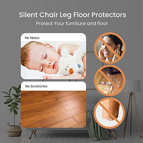 OMKRUSH Chair Leg Floor Protectors - 4 Pack Felt Bottom Furniture Silicone Leg Caps, Chair Leg Covers to Reduce Noise, Easily Moving for Furniture Chair Feet, Home Décor (Brown, Standard) - Image 4