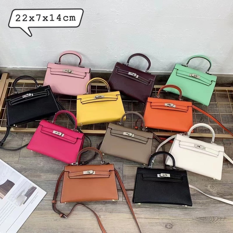 2025 New Trendy Second-Generation Genuine Leather Women's Bag, Fashionable Kelly Bag, Mini Small Bag, Shoulder Crossbody Handbag, Kelly Bag - Image 3