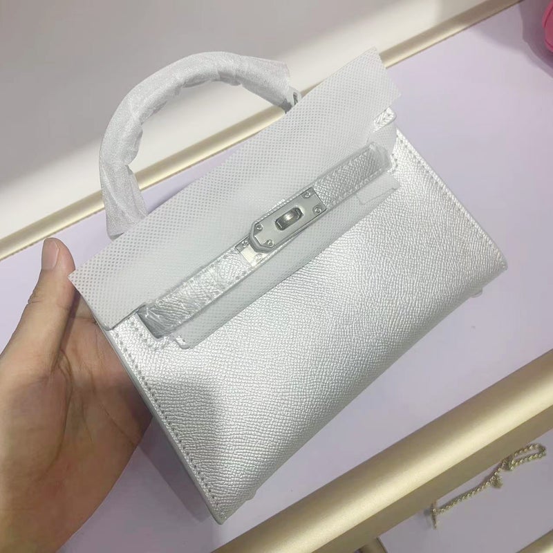 2025 New Trendy Second-Generation Genuine Leather Women's Bag, Fashionable Kelly Bag, Mini Small Bag, Shoulder Crossbody Handbag, Kelly Bag - Image 1