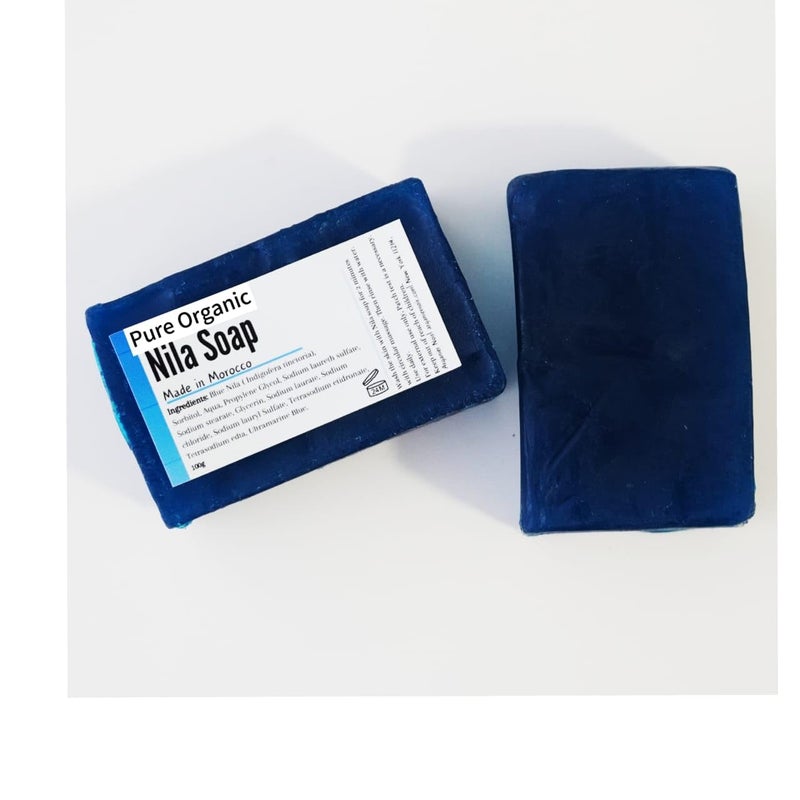 HWC Trading Moroccan Blue Nila Powder 50g & Solid Soap Set – Natural Brightening & Tan Removal – Deep Cleansing & Skin Purifying – For Face & Body – Suitable for All Skin Types - Image 2