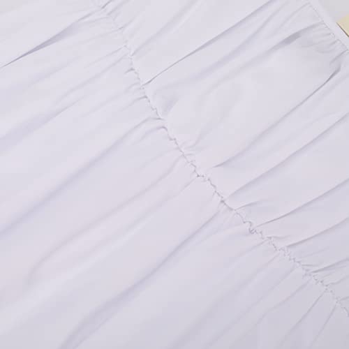 HEQU Regency Dresses for Women with Satin Sash Ruffle Empire Waist Dress Gown (M, White) - Image 4