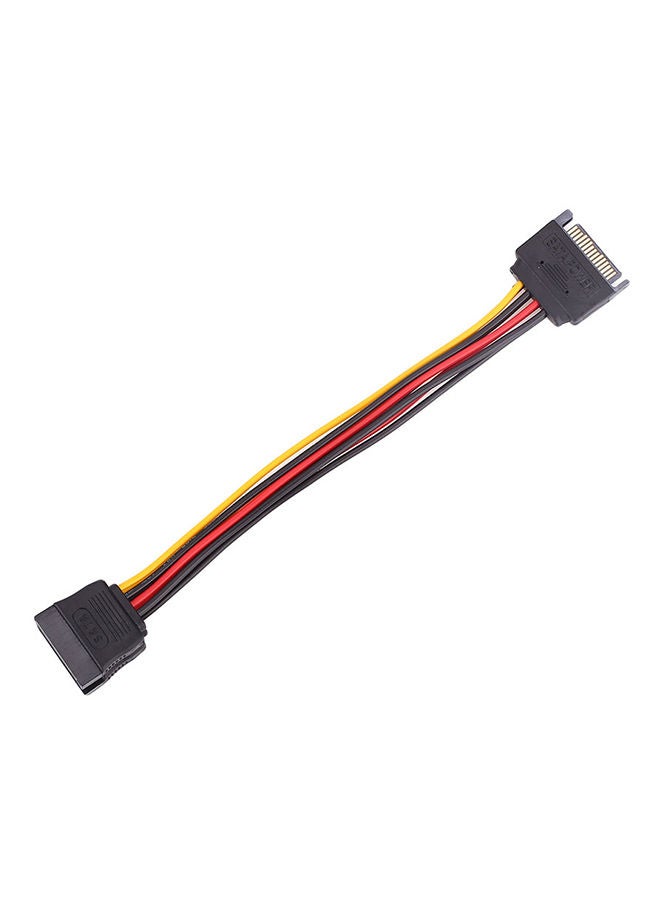 NIBEMINENT SATA 15 Pin Male To Dual Female Power Extension Y Splitter Cable Adapter Multicolour - Image 2