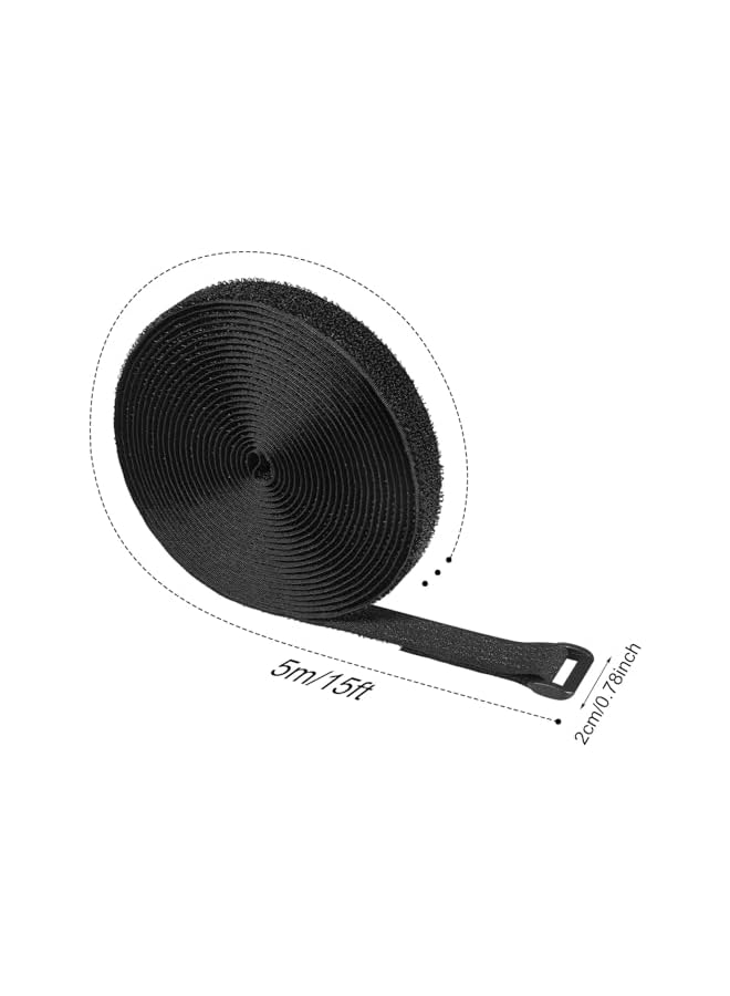 promass 2 Pcs Velcro Cable Ties, 10m Adjustable Velcro Cable Straps Heavy Duty with 50 Buckles, Free Cut Self Hook for Cable Tidy, Wire Management, Cord Organiser,Reusable Fastening Tape Cable Ties - Image 2